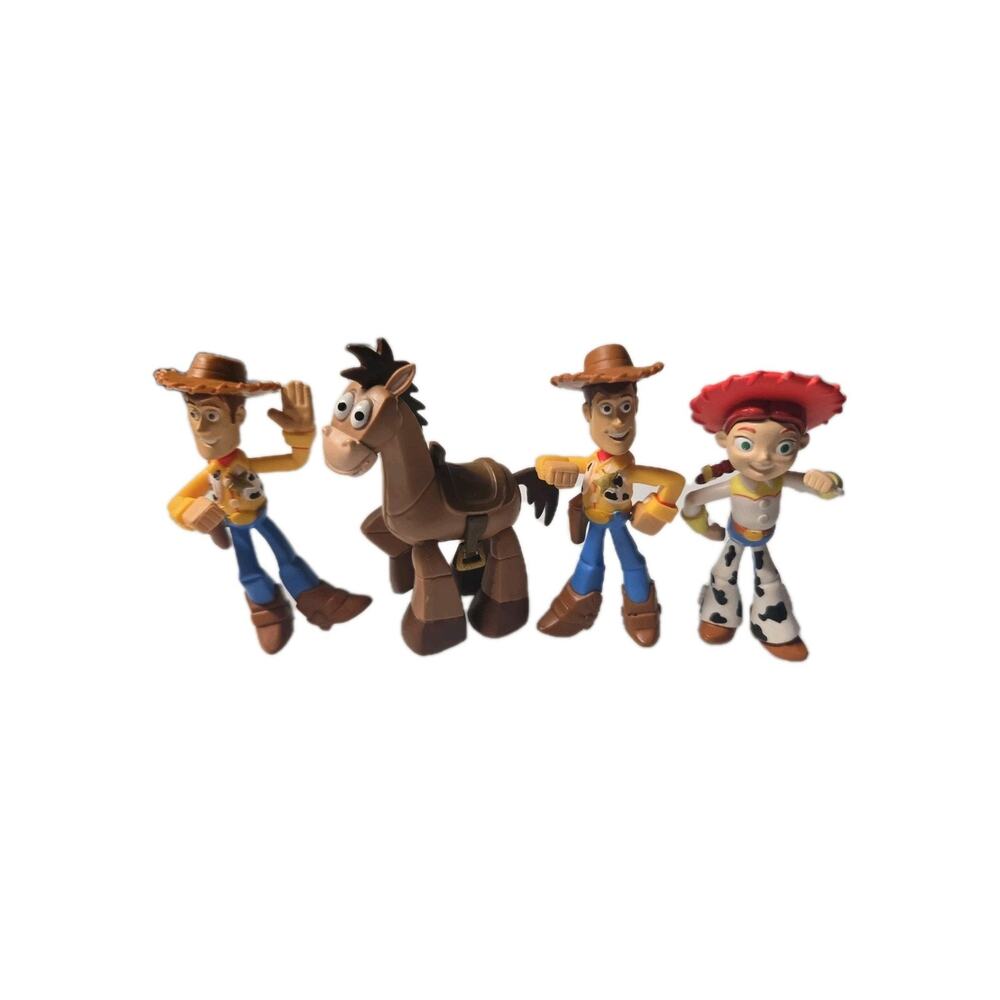 Mattel Disney Pixar Toy Story Figures Lot of 4 Woody Bullseye Jessie 2.5 inch